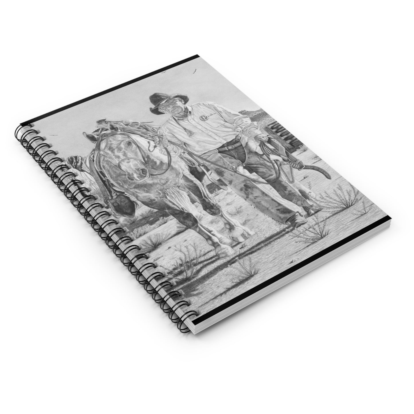 "On The trail of  the Outlaw" Cowboy Spiral Notebook - Capturing the Spirit of the West, Journal for Equestrian Lovers, Western Art Gift, Cowpoke Writing Pad, [...]