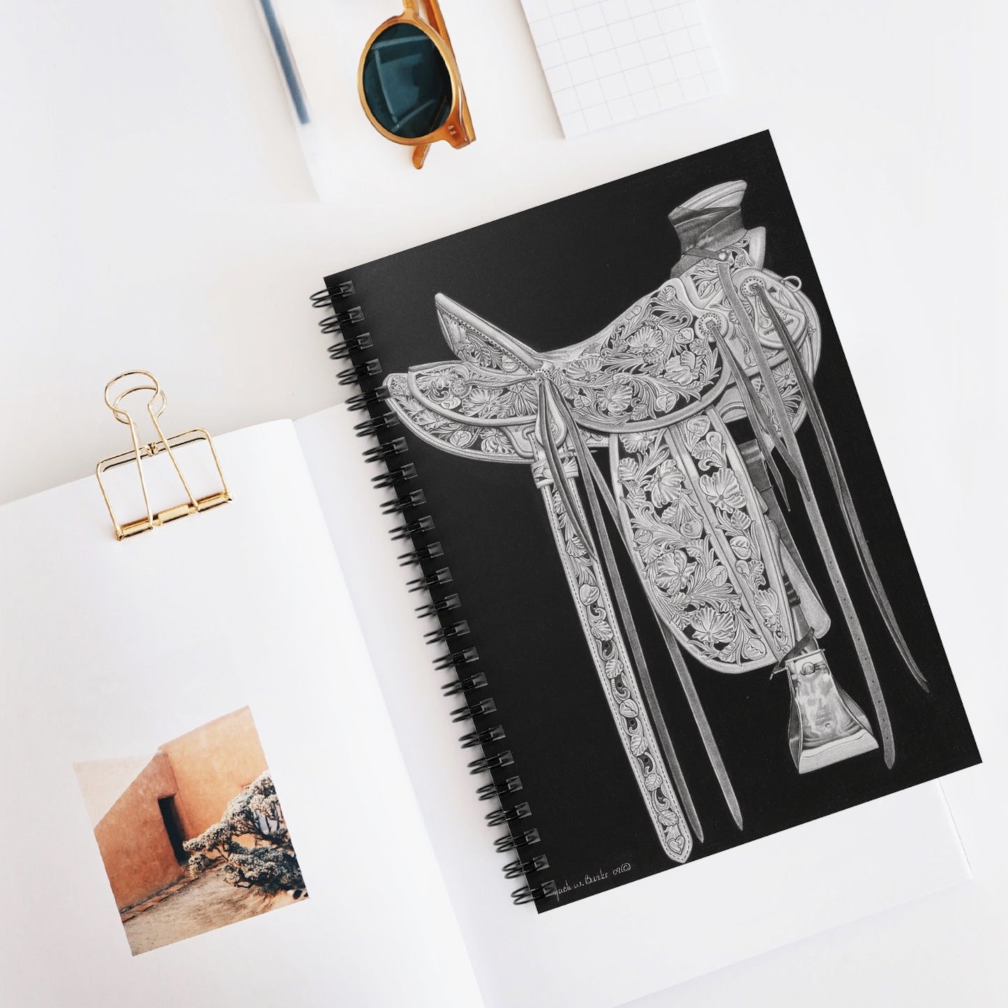 Spiral Notebook, Journal for Equestrian Lovers, Western Art Gift, Cowpoke Writing Pad