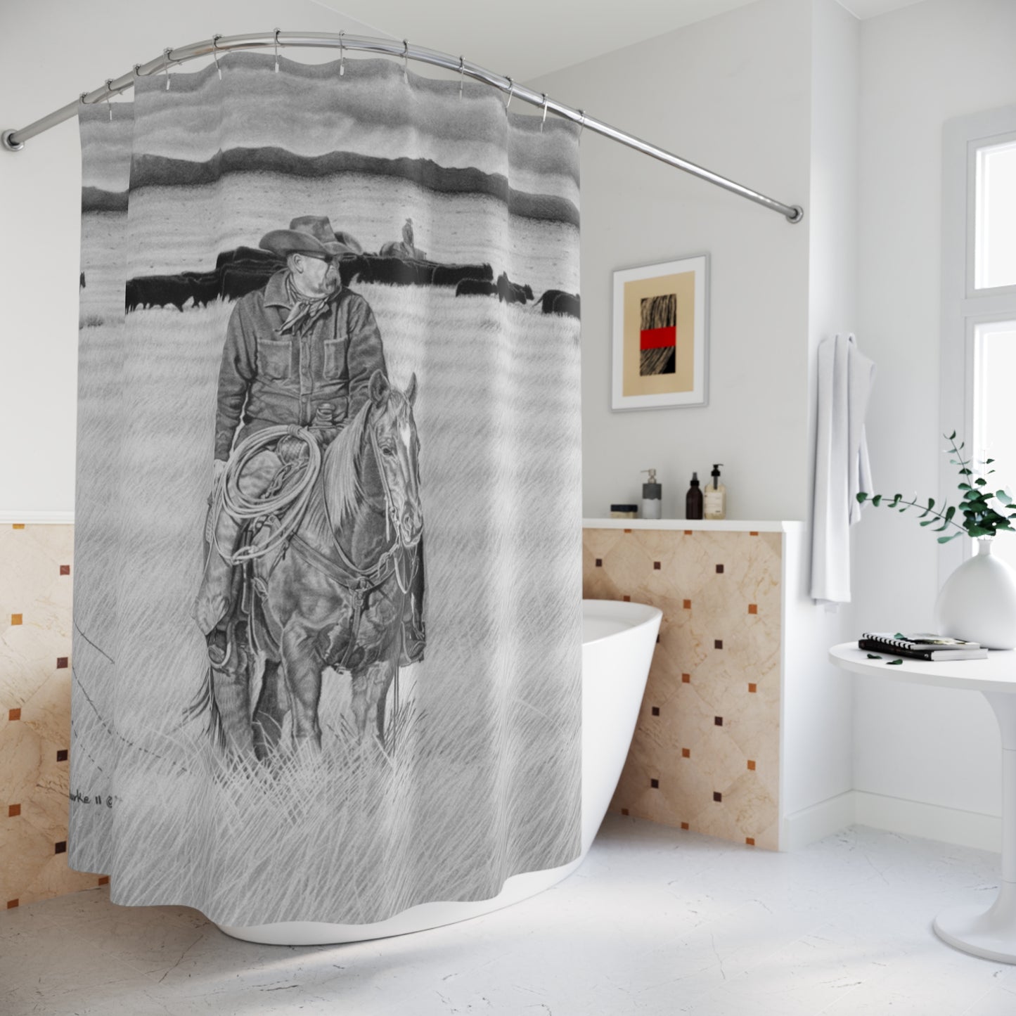 Shower Curtain Native American, farmhouse Bathroom Decor