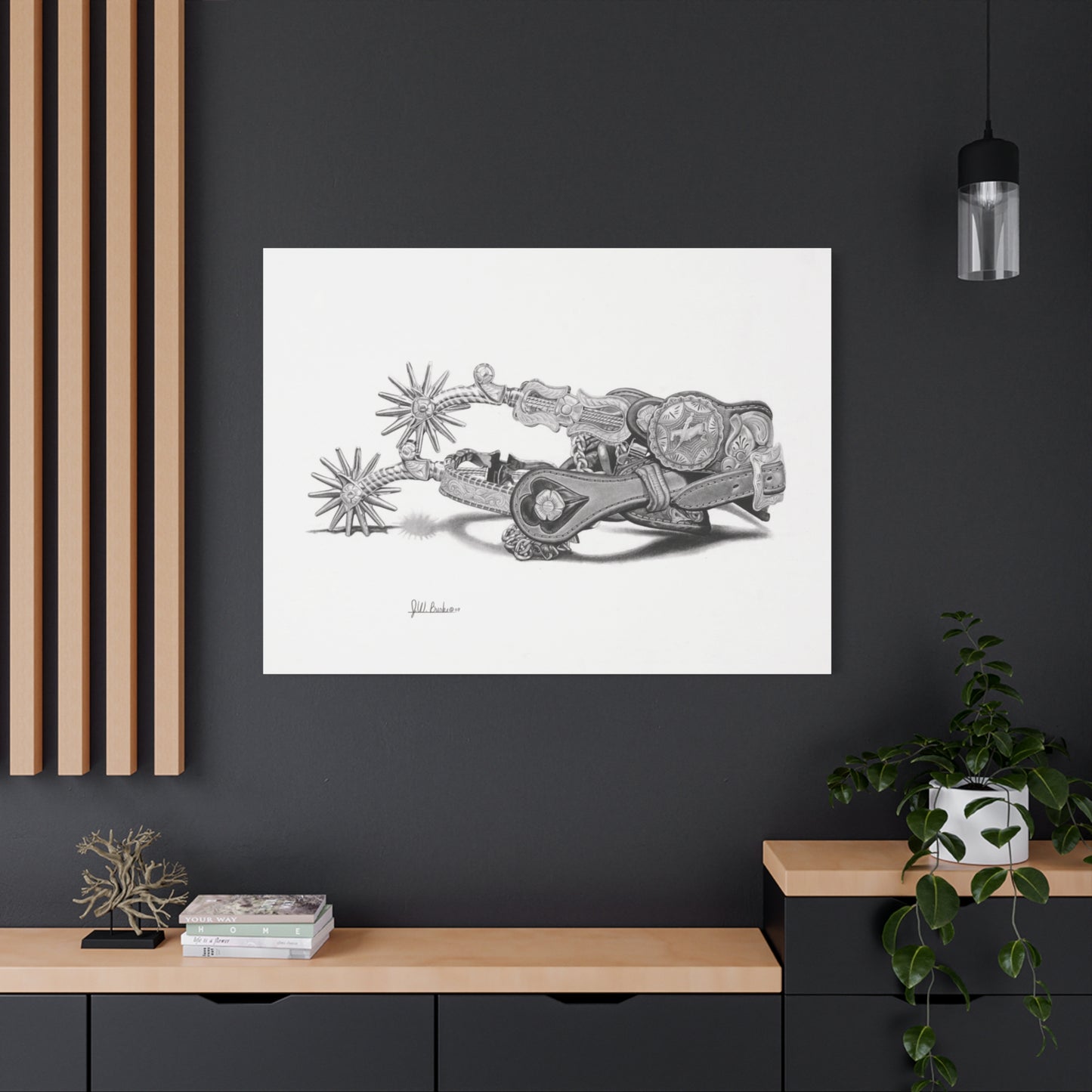 "Spurs " western art on canvas