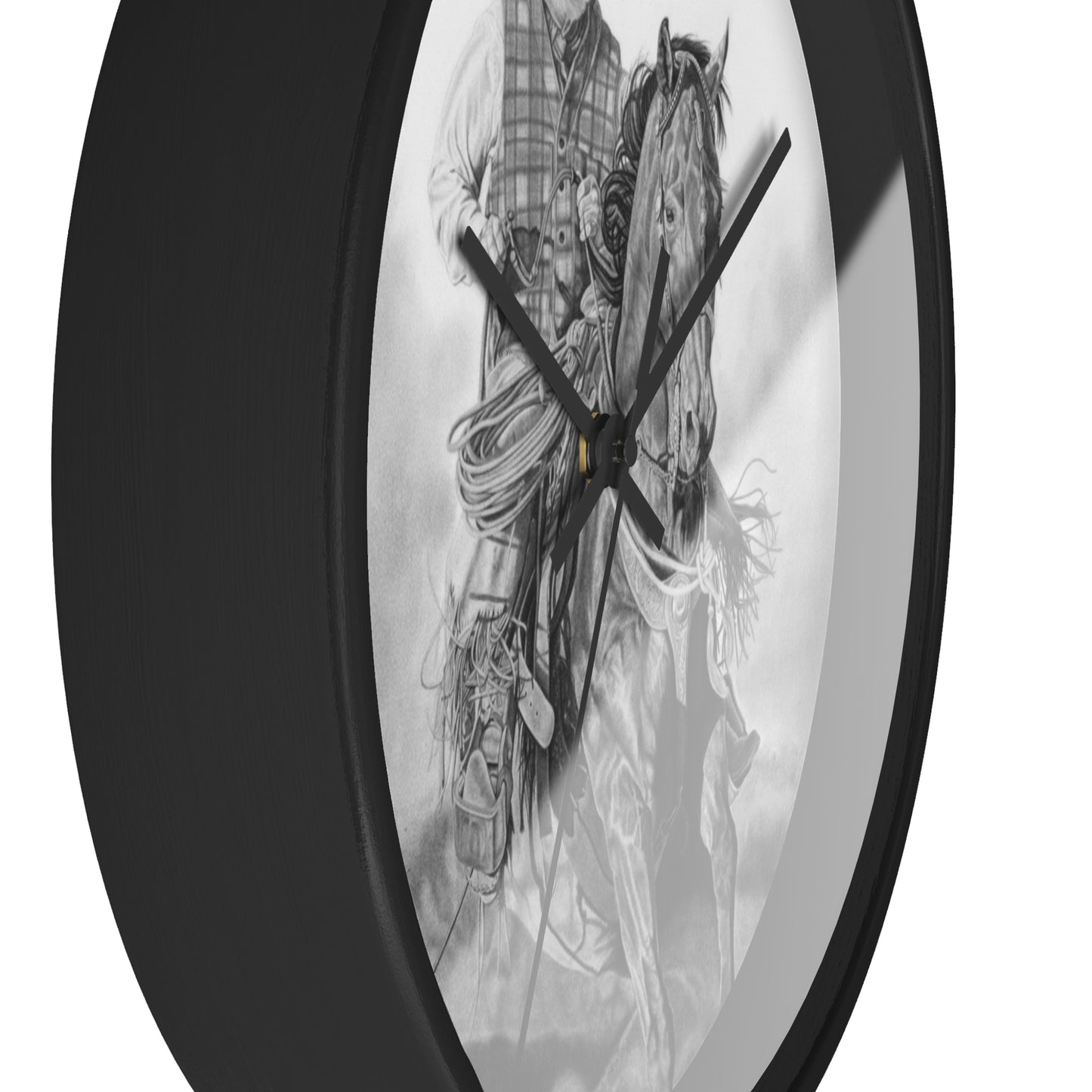 Wall Clock - Vintage Farmhouse Decor, Western Theme Timepiece, Country Home Accent, Horse Lover Gift, Unique Wall Art