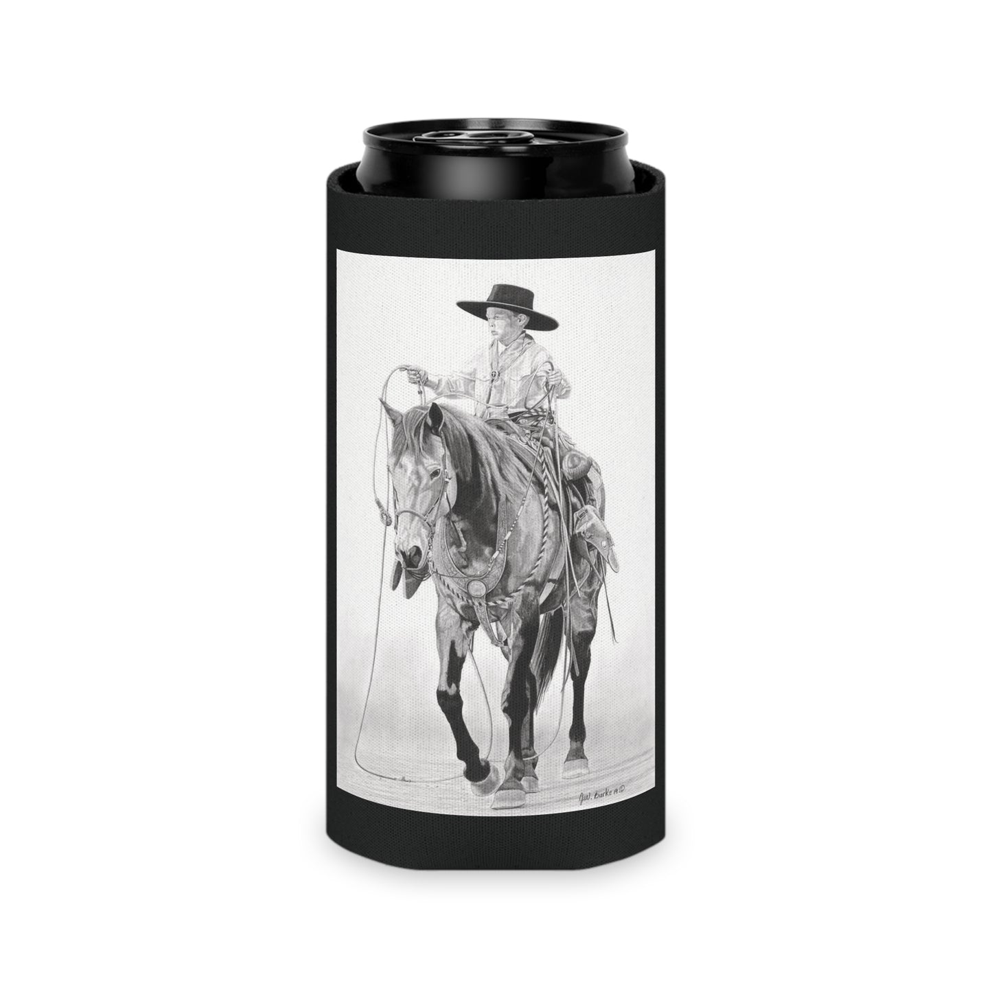 'Young Cowboy'  Rustic Cowboy Can Cooler, Western Beverage Sleeve, Outdoor Party Gear, Country-Themed Drink Holder, Ideal for BBQs & Tailgates