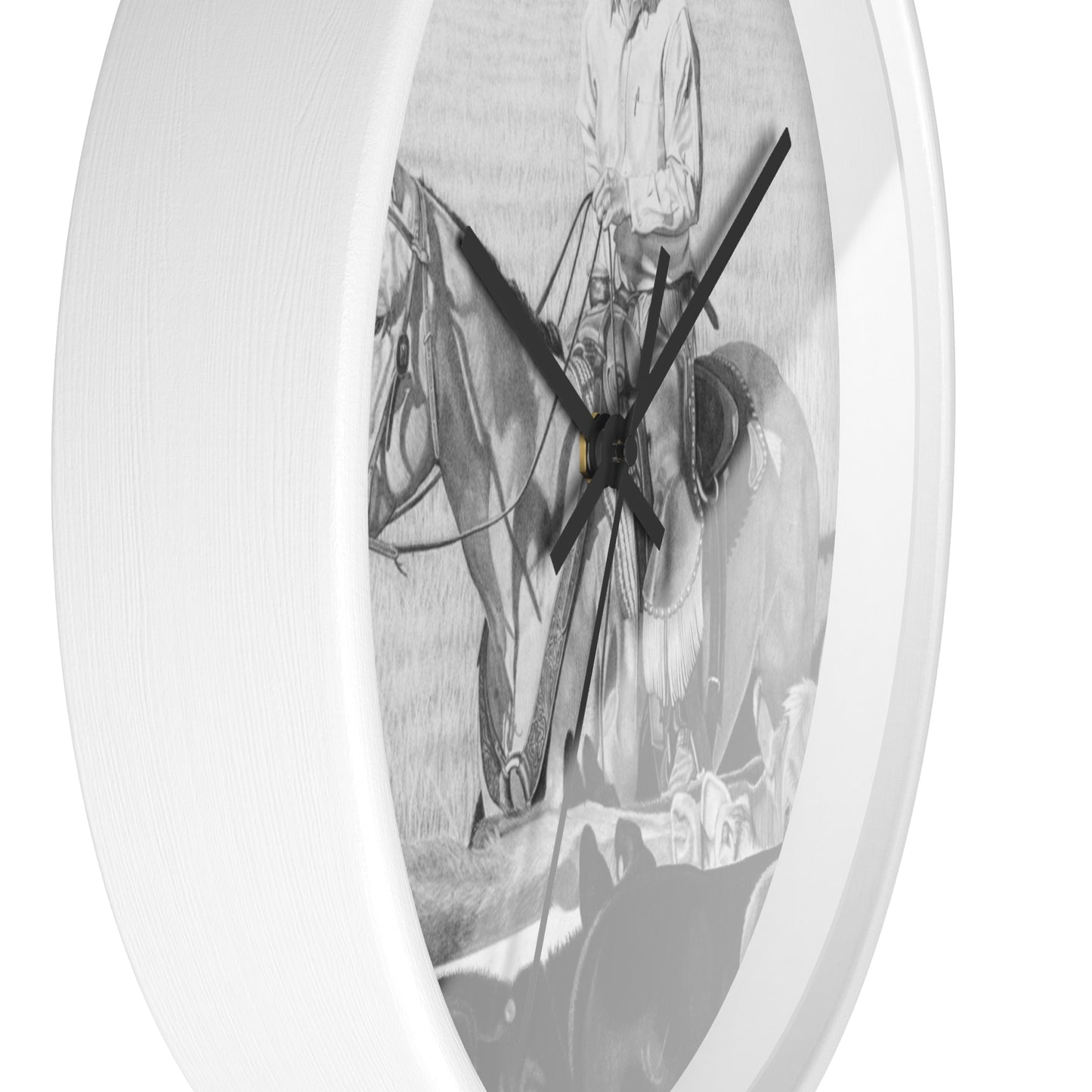 Wall Clock - Vintage Farmhouse Decor, Western Theme Timepiece, Country Home Accent, Horse Lover Gift, Unique Wall Art