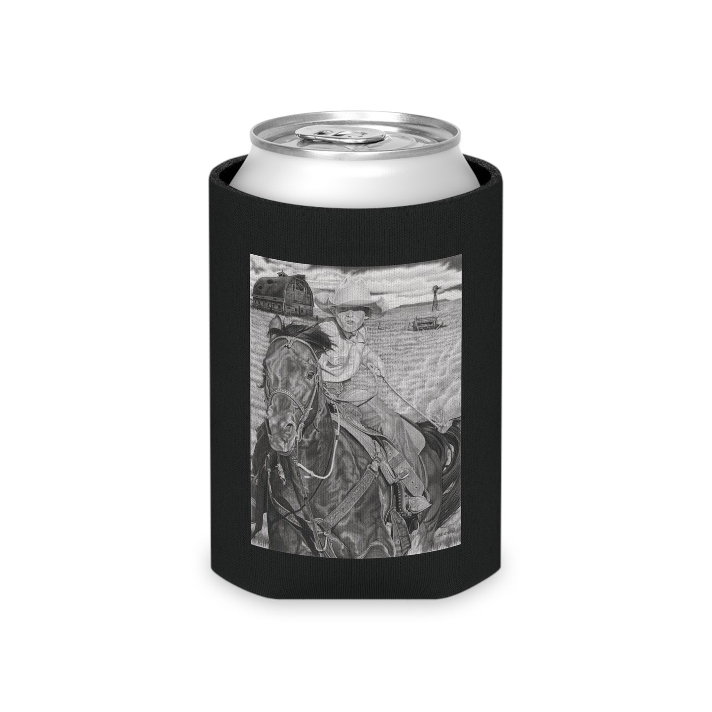 Can Cooler, Western Beverage Sleeve, Outdoor Party Gear, Country-Themed Drink Holder, Ideal for BBQs & Tailgates