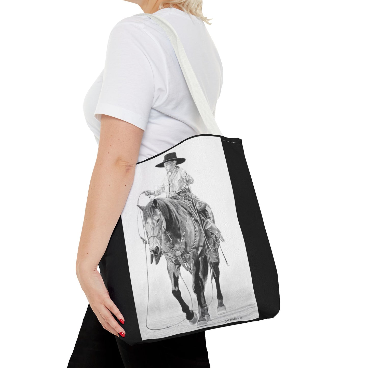 "Young Cowboy " Tote Bag, Western Style Shopping Tote, Equestrian Gift, Farmhouse Decor, Horse Lover Accessory