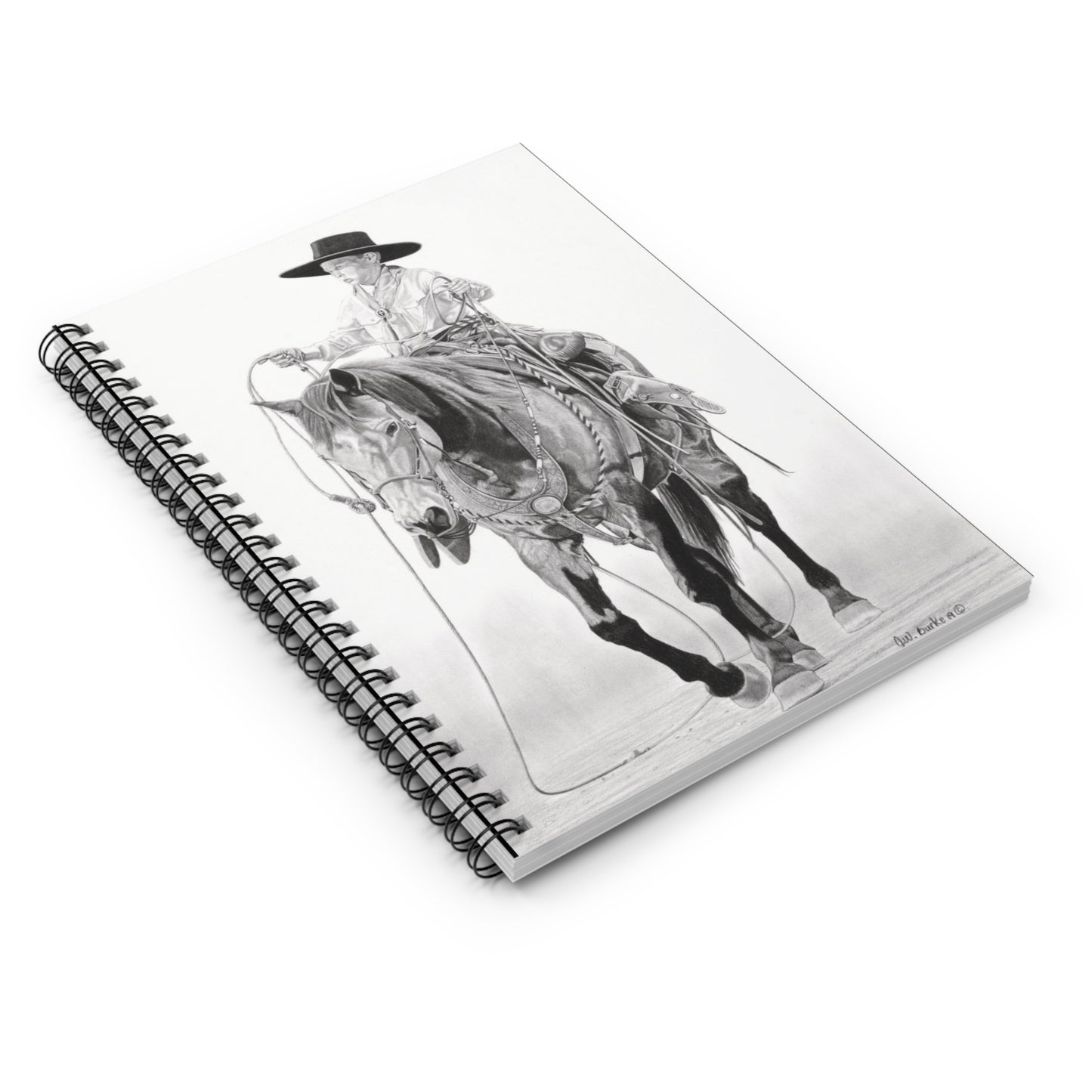 "Young Cowboy"  Espiral Notebook , Journal for Equestrian Lovers, Western Art Gift, Cowpoke Writing Pad, [...]