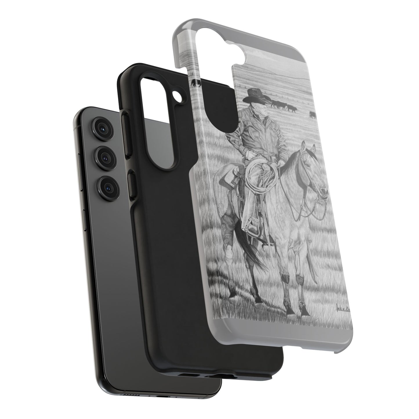 "The Passing Storm" Western Rodeo Phone Cases, Cowboy Design, Tough Protection, Gift for Him, Ranch Decor, Durable Style