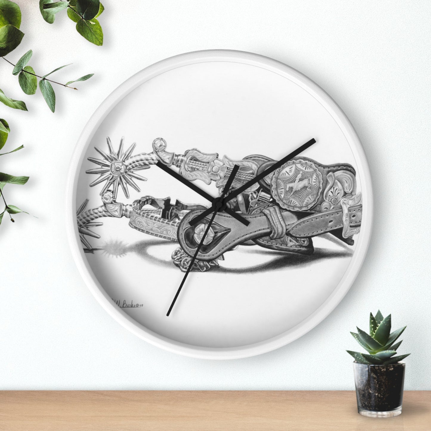 Wall Clock, Vintage Farmhouse Decor, Western Theme Timepiece, Country Home Accent, Horse Lover Gift, Unique Wall Art