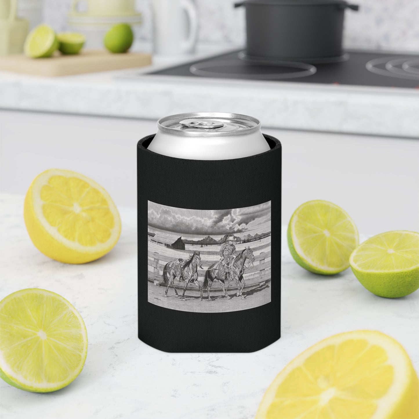 Can Cooler, Western Beverage Sleeve, Outdoor Party Gear, Country-Themed Drink Holder, Ideal for BBQs & Tailgates