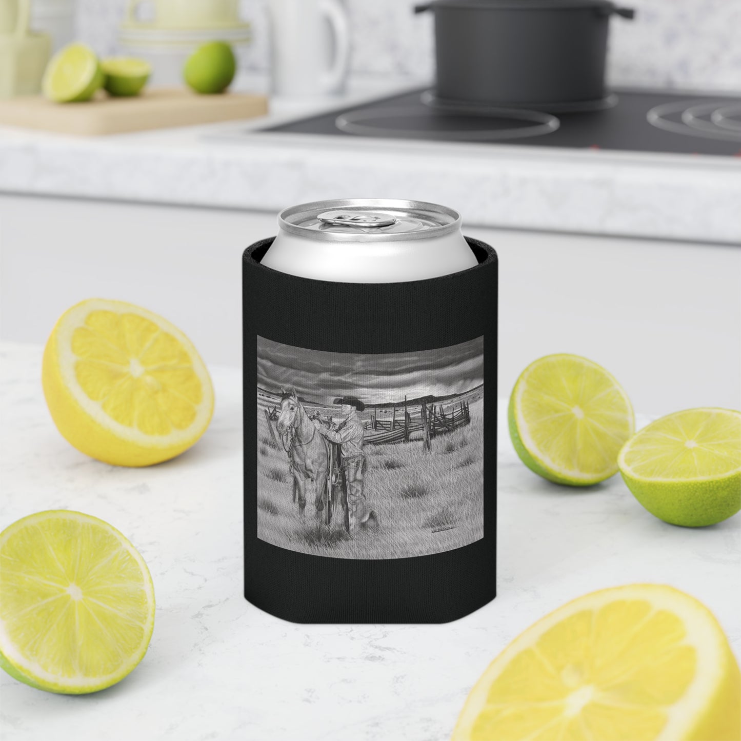 Can Cooler, Western Beverage Sleeve, Outdoor Party Gear, Country-Themed Drink Holder, Ideal for BBQs & Tailgates