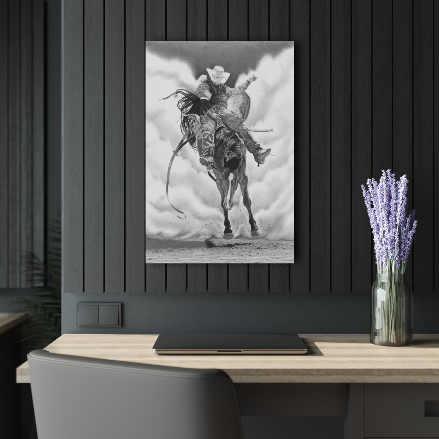 Acrylic Wall Art Prints - Western Cowboy Design, Home Decor, Gifts for Horse Lovers, Rustic Wall Art, Equine Decor
