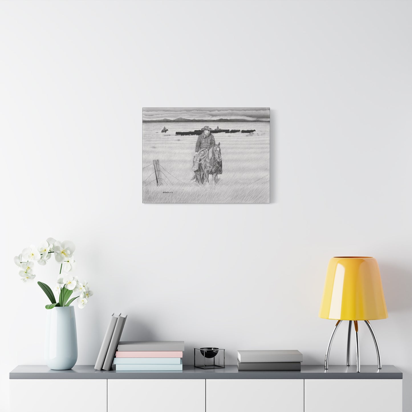 western art on canvas, home decor, farmhouse
