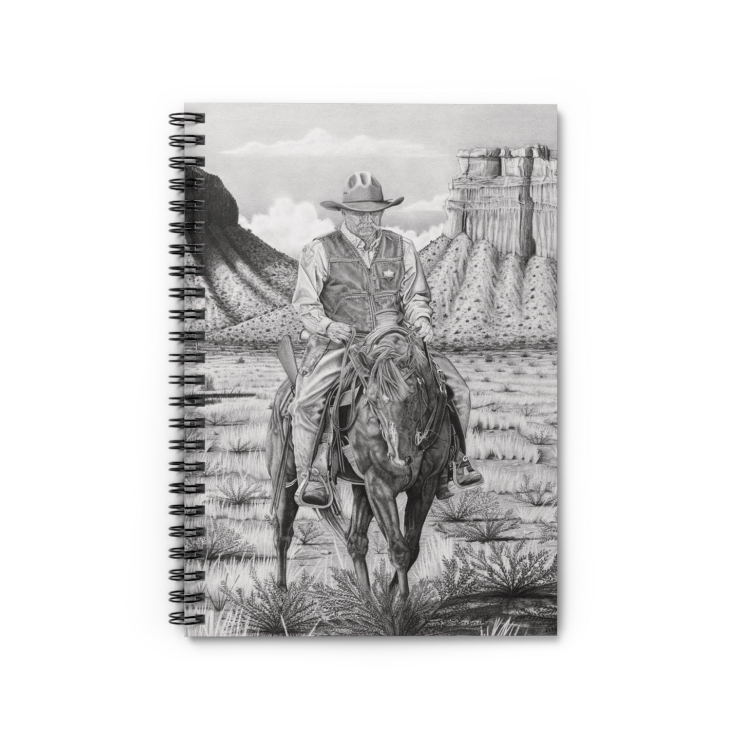 "On the Outlaw Trail " Espiral Notebook , Journal for Equestrian Lovers, Western Art Gift, Cowpoke Writing Pad, [...]
