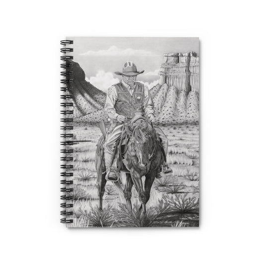 "On the Outlaw Trail " Espiral Notebook , Journal for Equestrian Lovers, Western Art Gift, Cowpoke Writing Pad, [...]