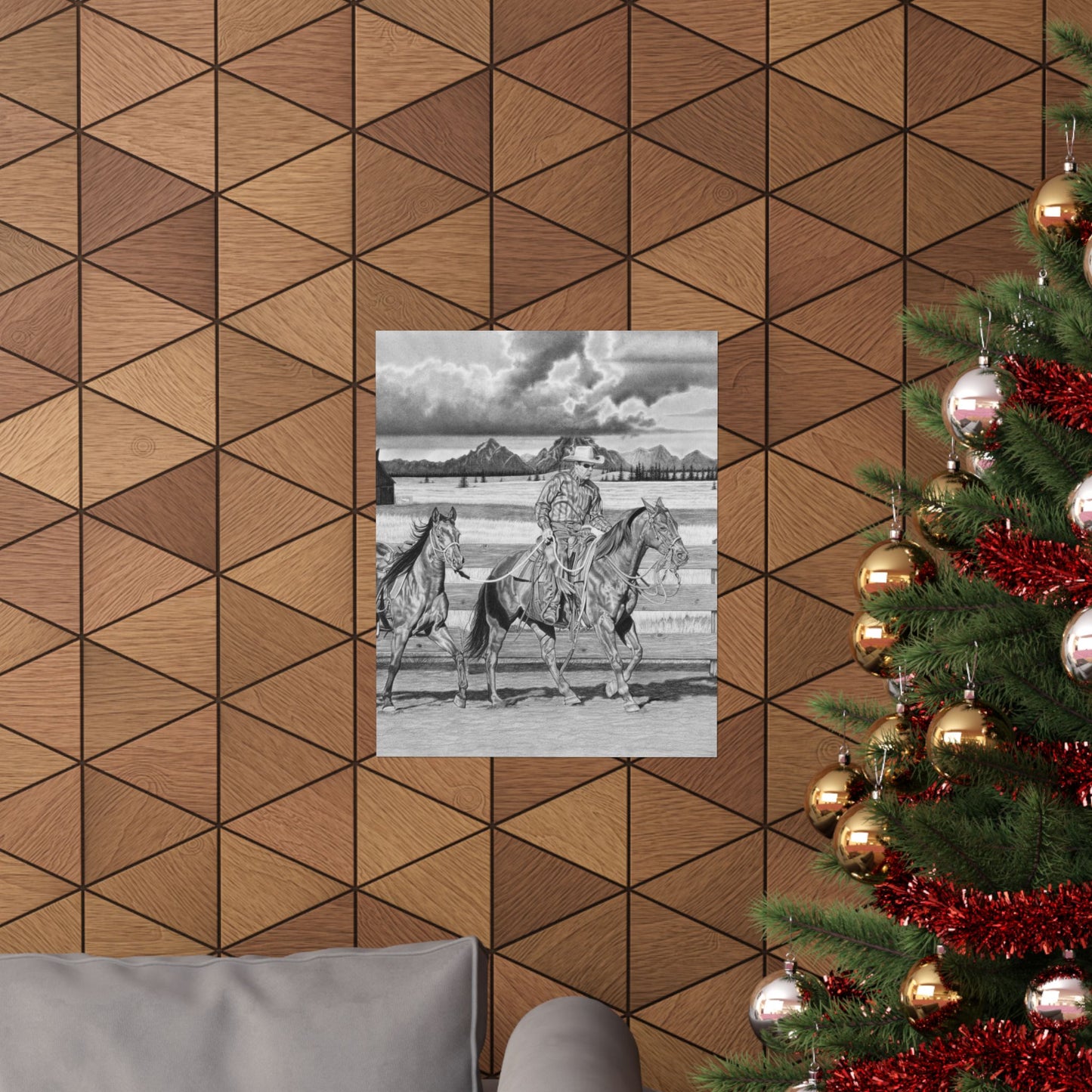 "The Gift Named Storm" Black and White Horse Riding Posters, Equine Art Decor, Western Wall Art, Cowboy Poster, Ranch Gifts for Animal Lovers