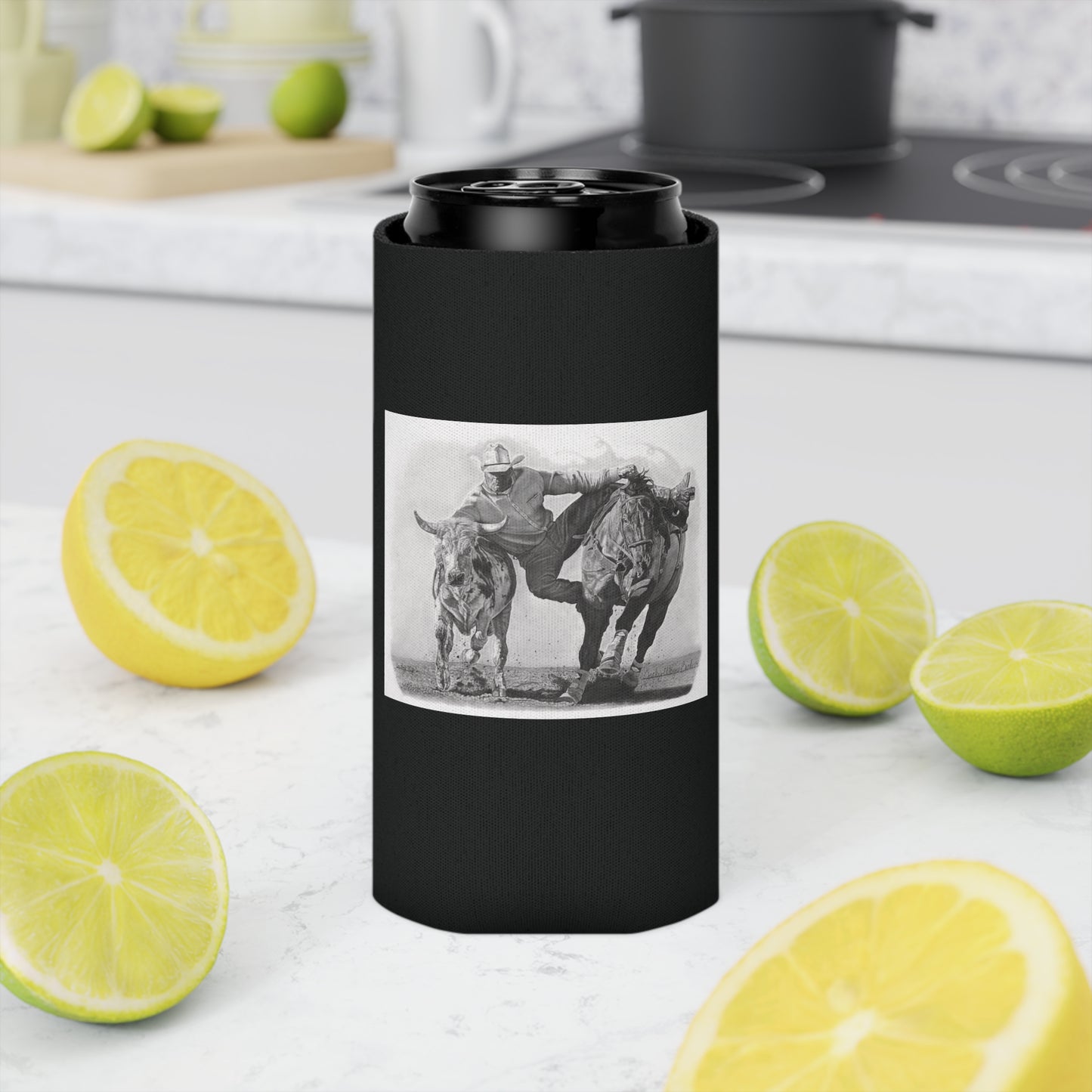Can Cooler, Western Beverage Sleeve, Outdoor Party Gear, Country-Themed Drink Holder, Ideal for BBQs & Tailgates