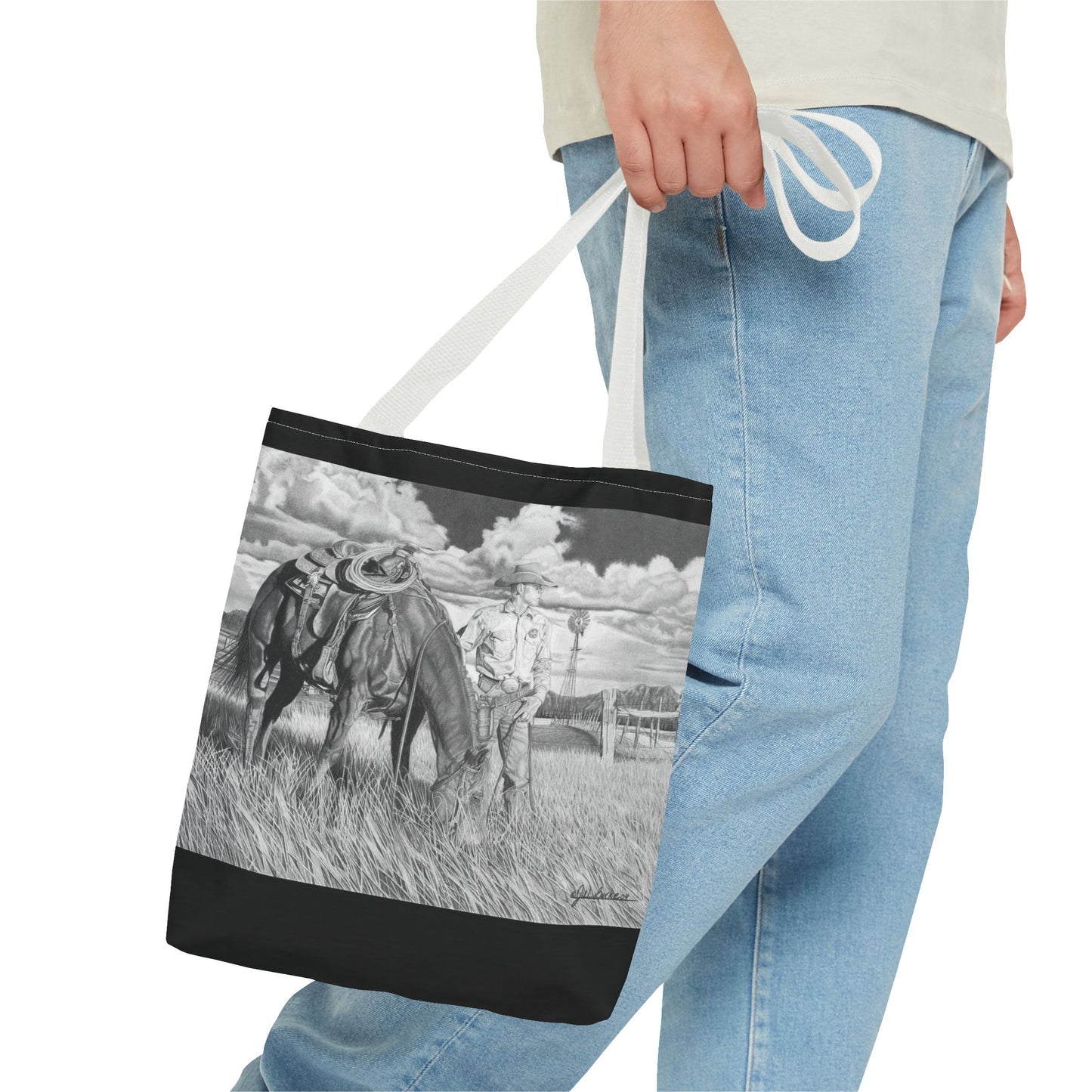 Young Cowboy Dream   Western Art Tote Bag
