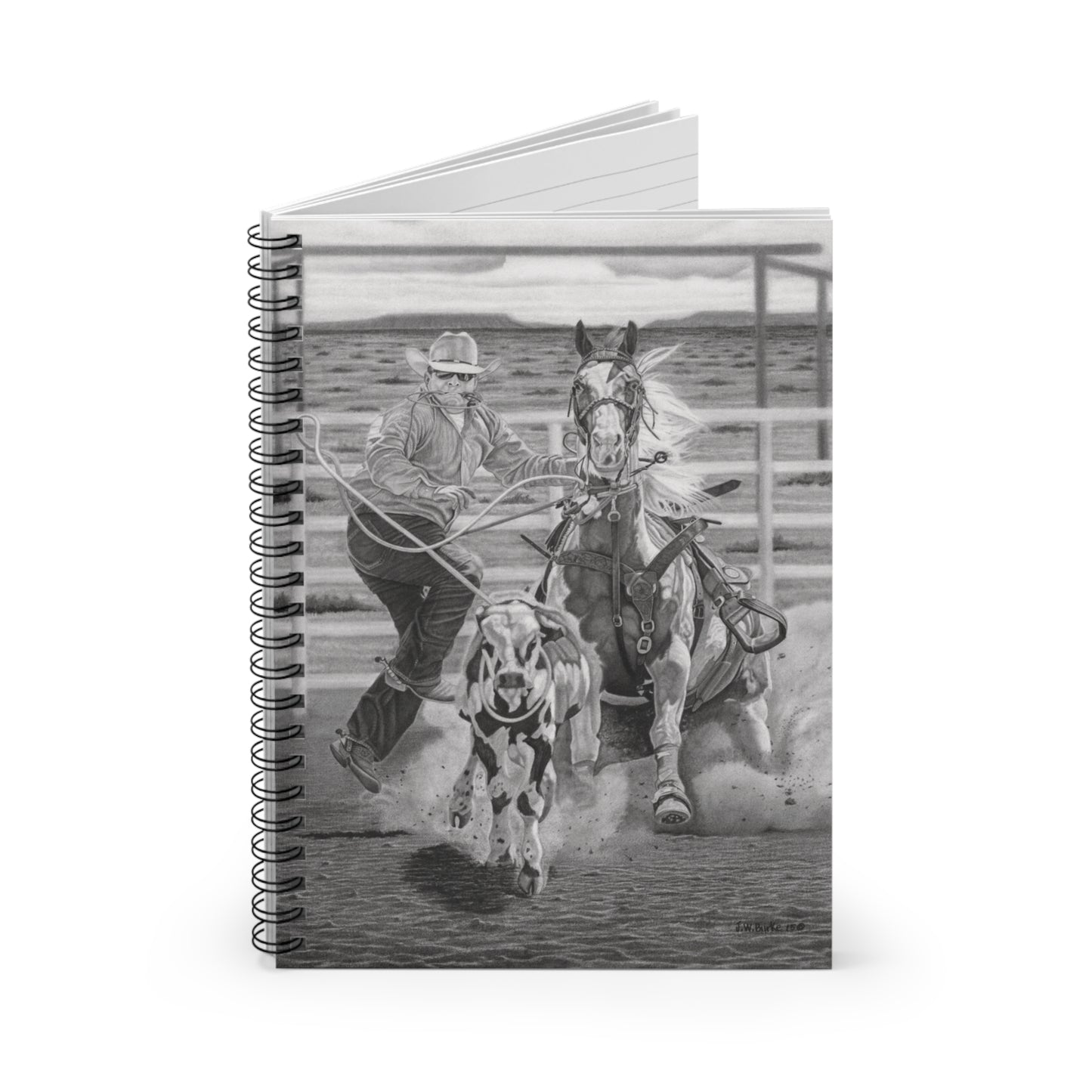 "Stone Cold Throw"  Espiral Notebook - Capturing the Spirit of the West, Journal for Equestrian Lovers, Western Art Gift, Cowpoke Writing Pad, [...]