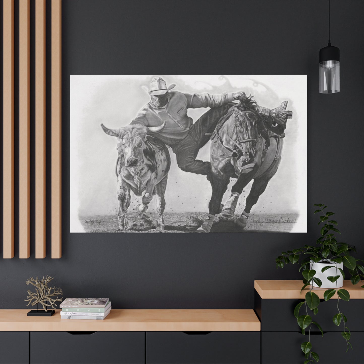 western art on canvas, home decor, farmhouse