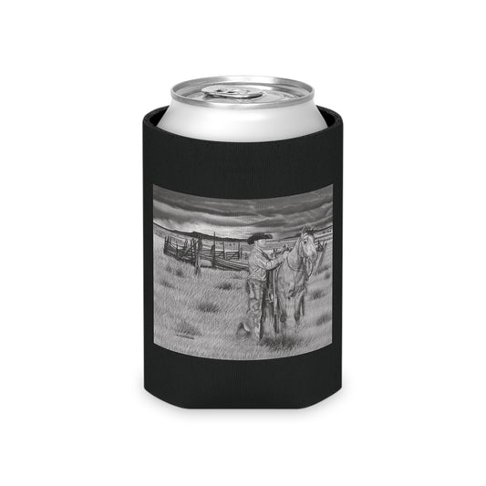 "The Coming Storm"  ,Rustic Cowboy Can Cooler, Western Beverage Sleeve, Outdoor Party Gear, Country-Themed Drink Holder, Ideal for BBQs & Tailgates
