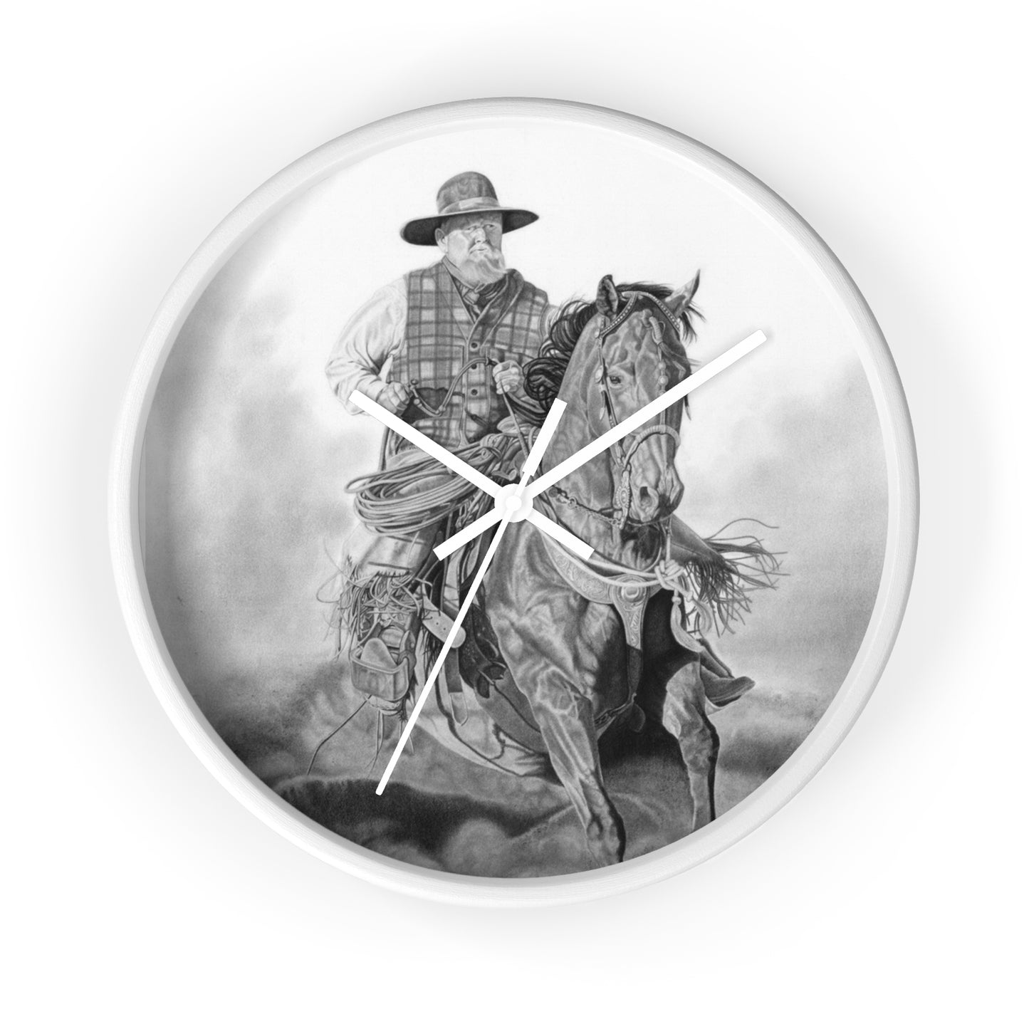 Wall Clock - Vintage Farmhouse Decor, Western Theme Timepiece, Country Home Accent, Horse Lover Gift, Unique Wall Art