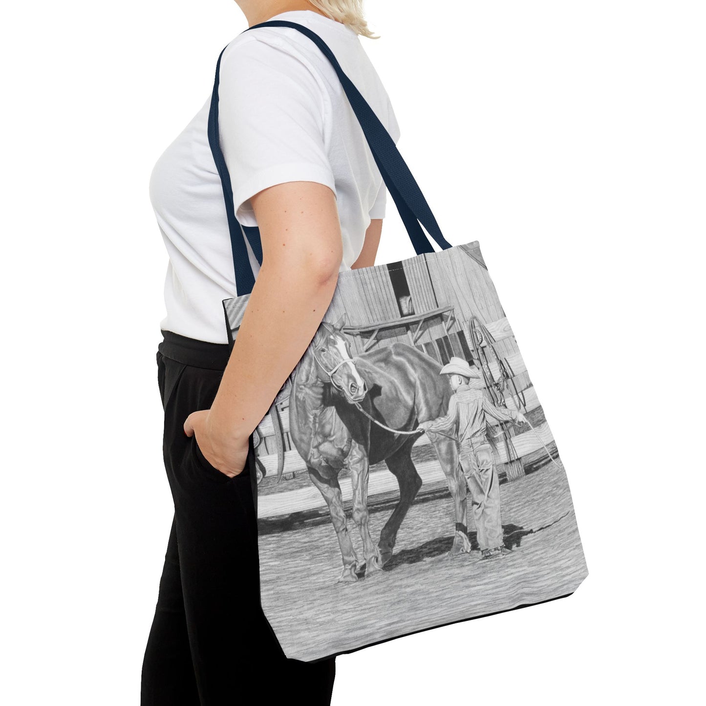 "Tall Task for a Little  Cowboy"  Tote Bag, Western Style Shopping Tote, Equestrian Gift, Farmhouse Decor, Horse Lover Accessory