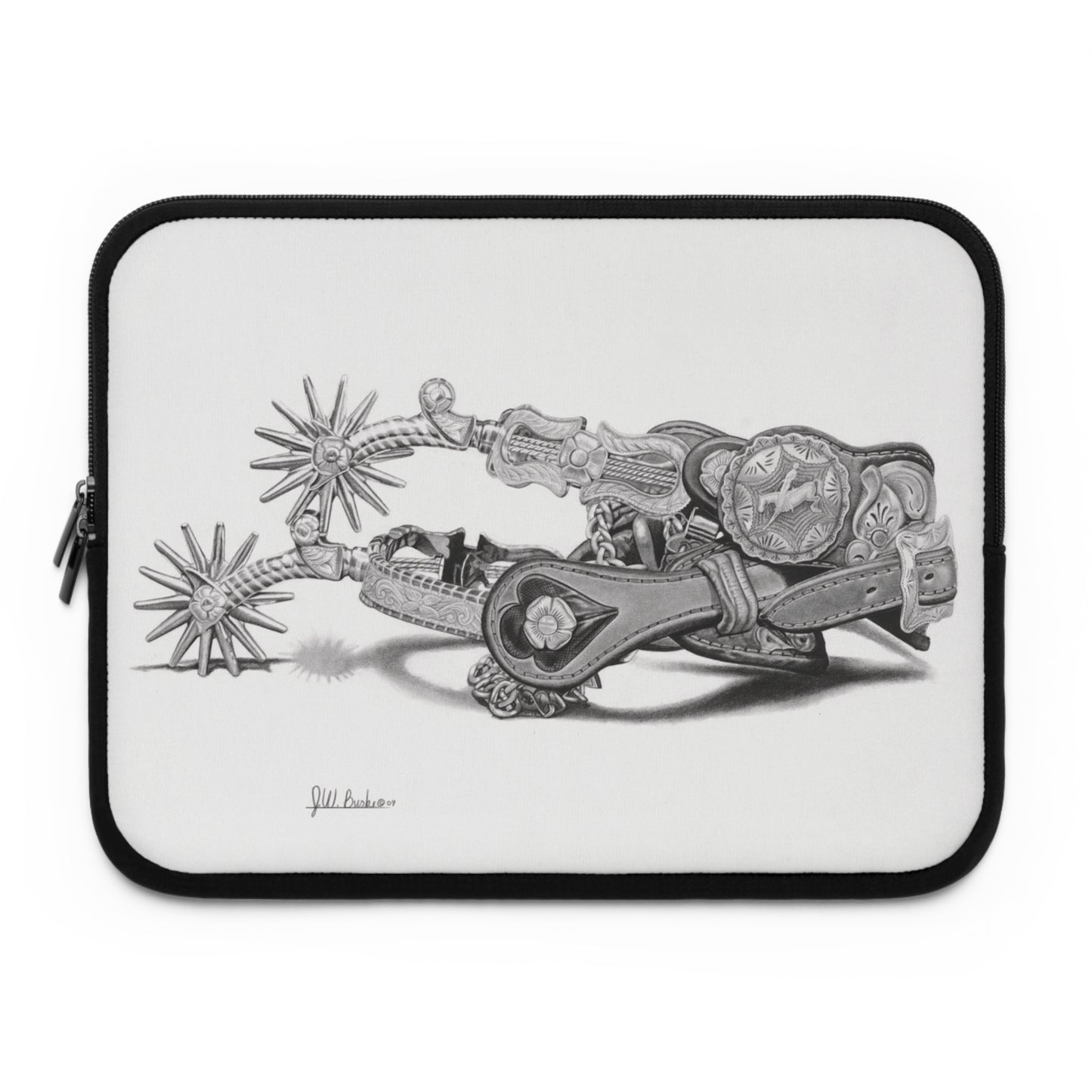 "Spurs" Rustic Cowboy Laptop Sleeve, Western Cowpoke Case, Unique Gift for Ranch Lovers, Rodeo Accessories, Durable Tech Cover