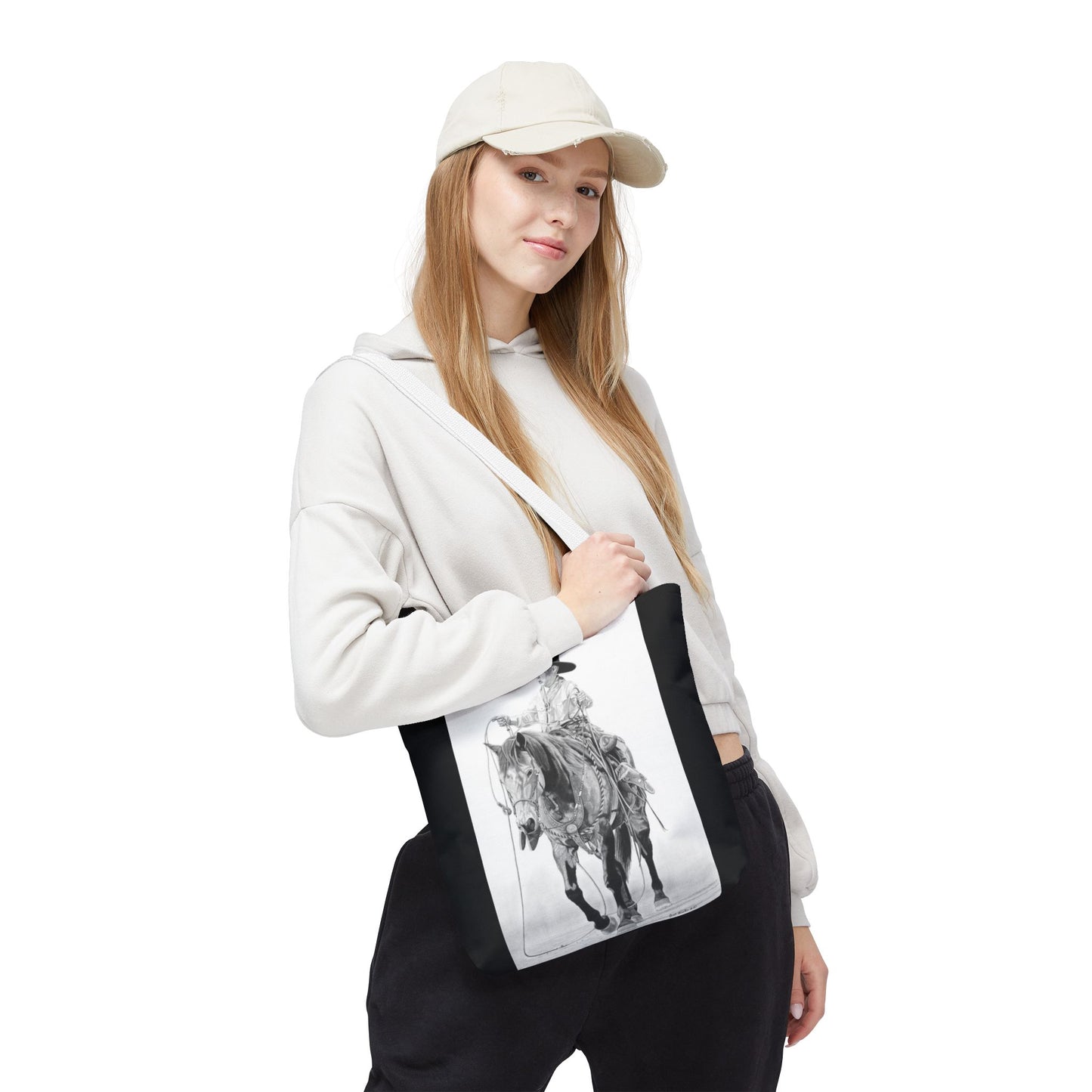 "Young Cowboy " Tote Bag, Western Style Shopping Tote, Equestrian Gift, Farmhouse Decor, Horse Lover Accessory