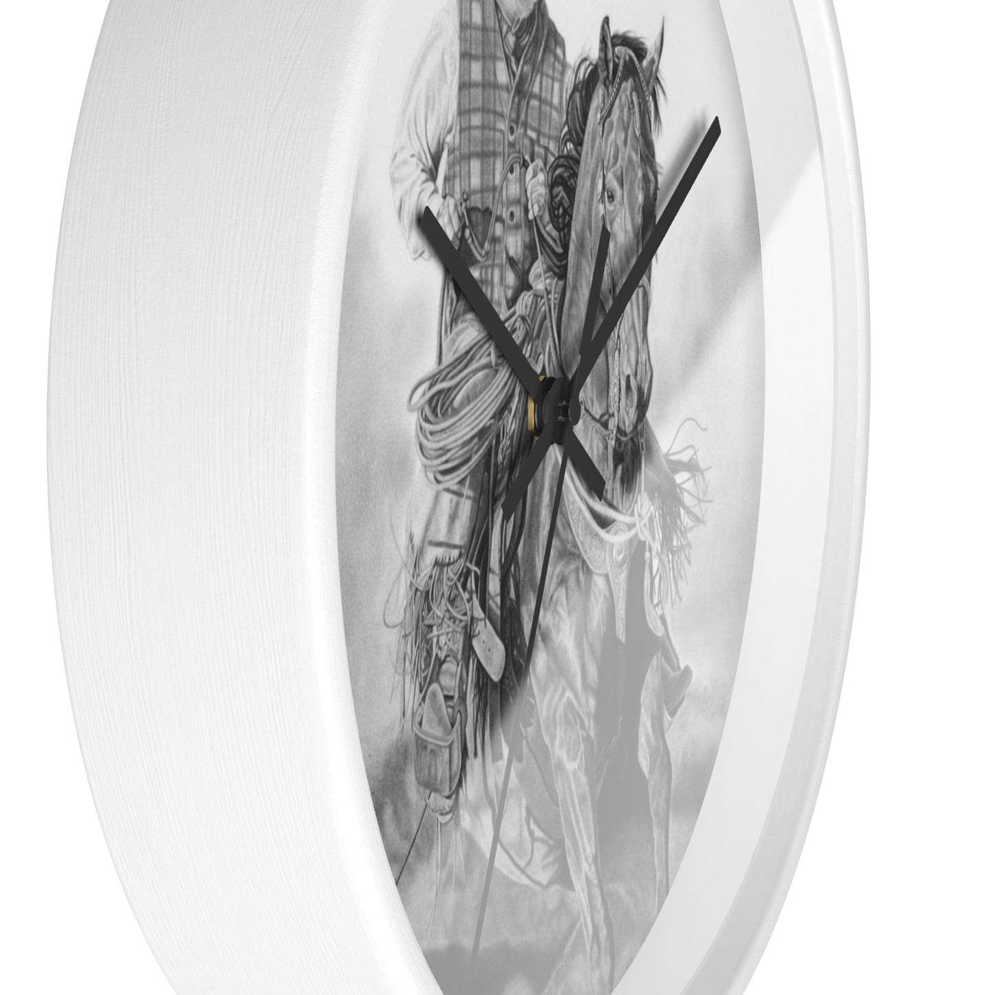 Wall Clock - Vintage Farmhouse Decor, Western Theme Timepiece, Country Home Accent, Horse Lover Gift, Unique Wall Art