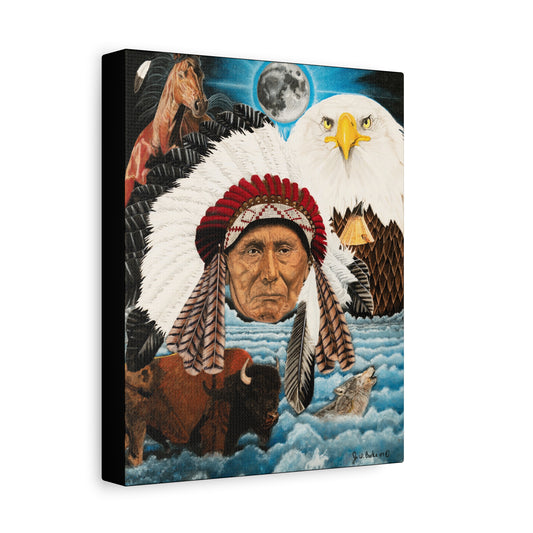 "Dream of Chief Joseph" western art on canvas