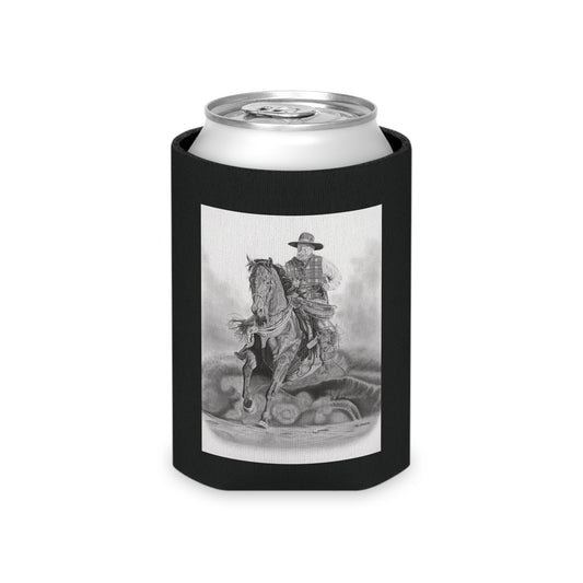 Trouble Up Ahead Rustic Cowboy Can Cooler, Western Beverage Sleeve, Outdoor Party Gear, Country-Themed Drink Holder, Ideal for BBQs & Tailgates