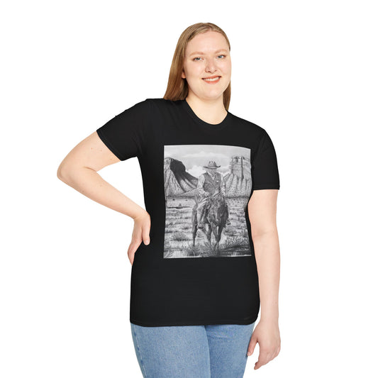 "On The Oulaw Trail" Western T-Shirt - Vintage Style Unisex Softstyle Tee