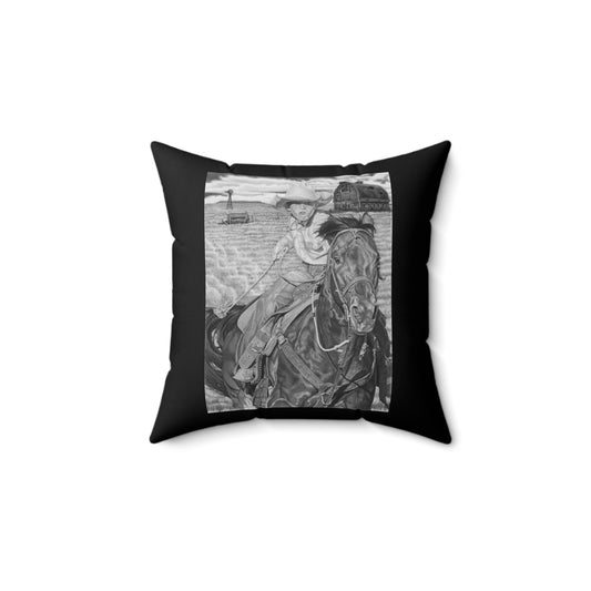 "The Real Billy The Kid" Western Art Square Pillow