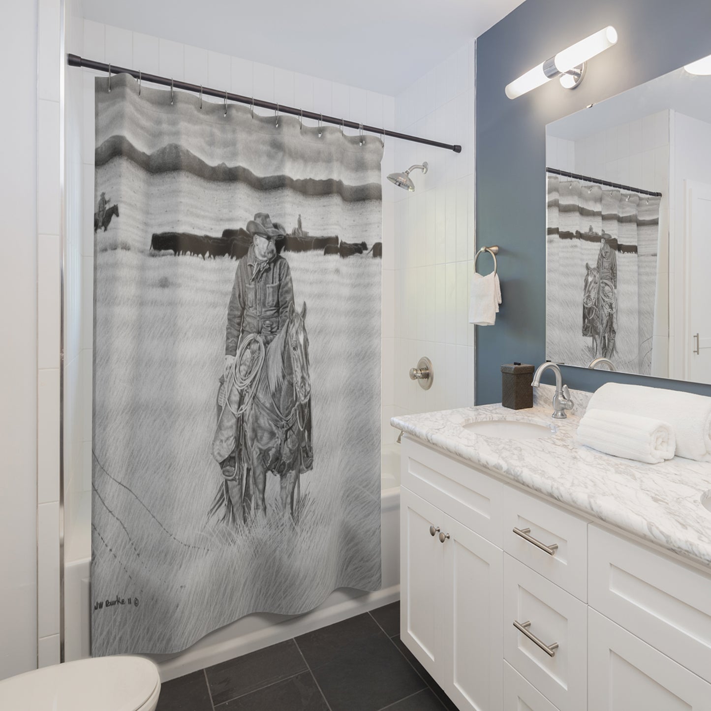 Shower Curtain Native American, farmhouse Bathroom Decor