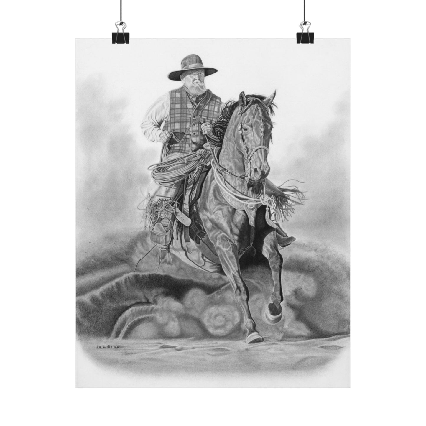 Art Print, Cowboy Wall Decor, Horse Lover Gift, Rustic Home Decor, Country Themed Artwork