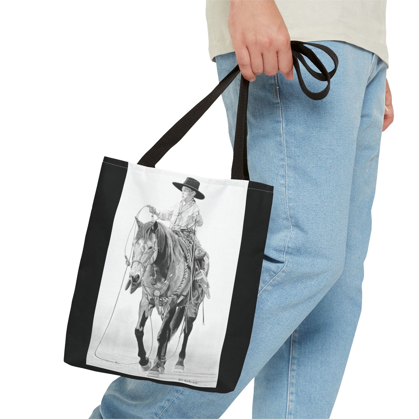 "Young Cowboy " Tote Bag, Western Style Shopping Tote, Equestrian Gift, Farmhouse Decor, Horse Lover Accessory