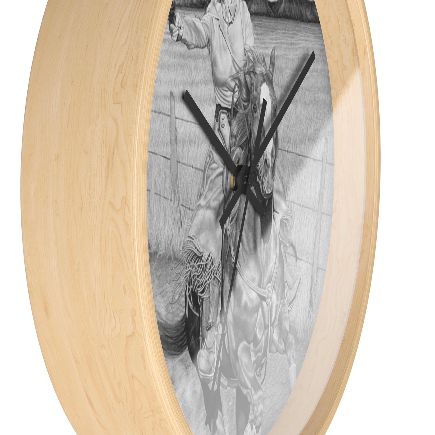 Wall Clock - Vintage Farmhouse Decor, Western Theme Timepiece, Country Home Accent, Horse Lover Gift, Unique Wall Art