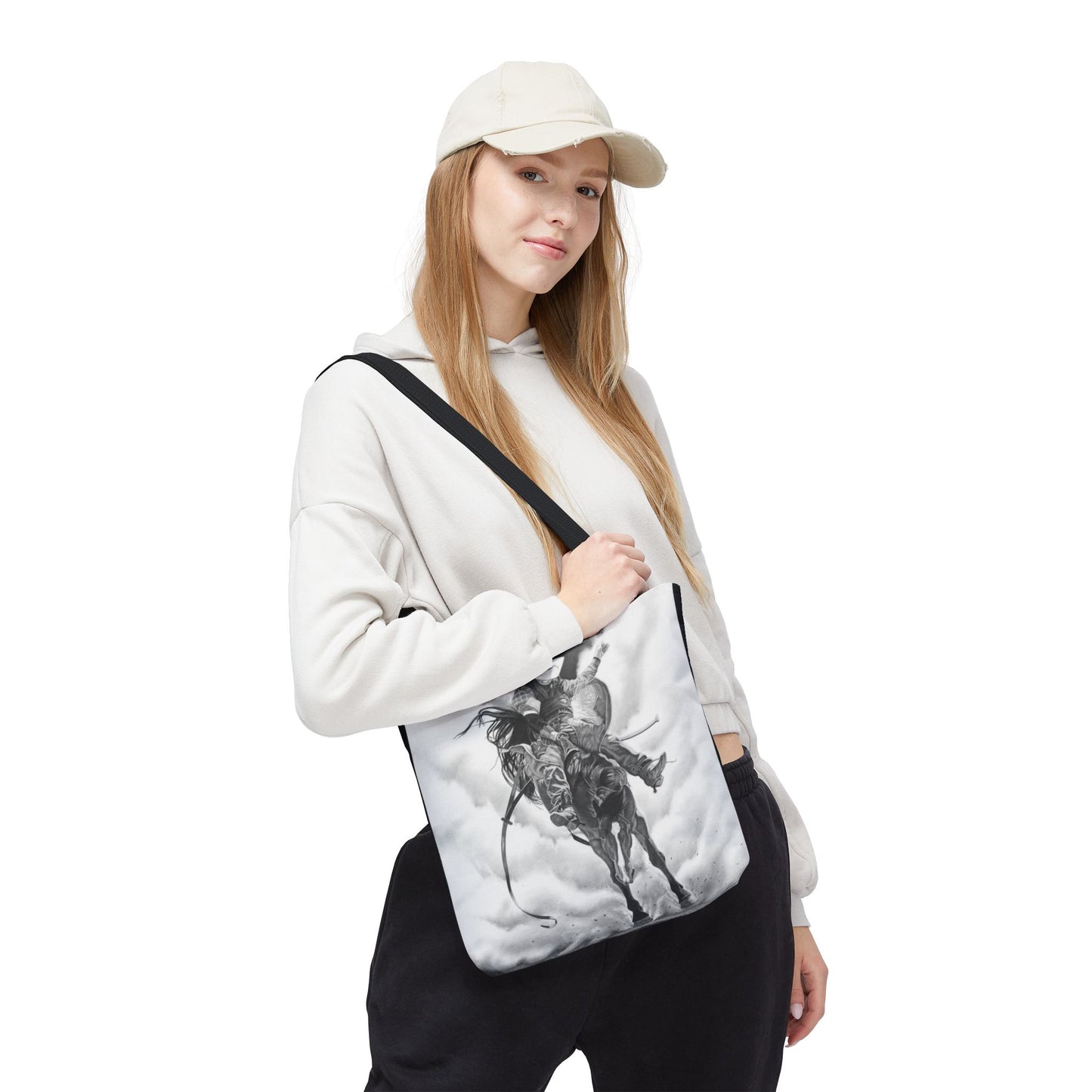 "Storm a Brewing"  Tote Bag, Western Style Shopping Tote, Equestrian Gift, Farmhouse Decor, Horse Lover Accessory