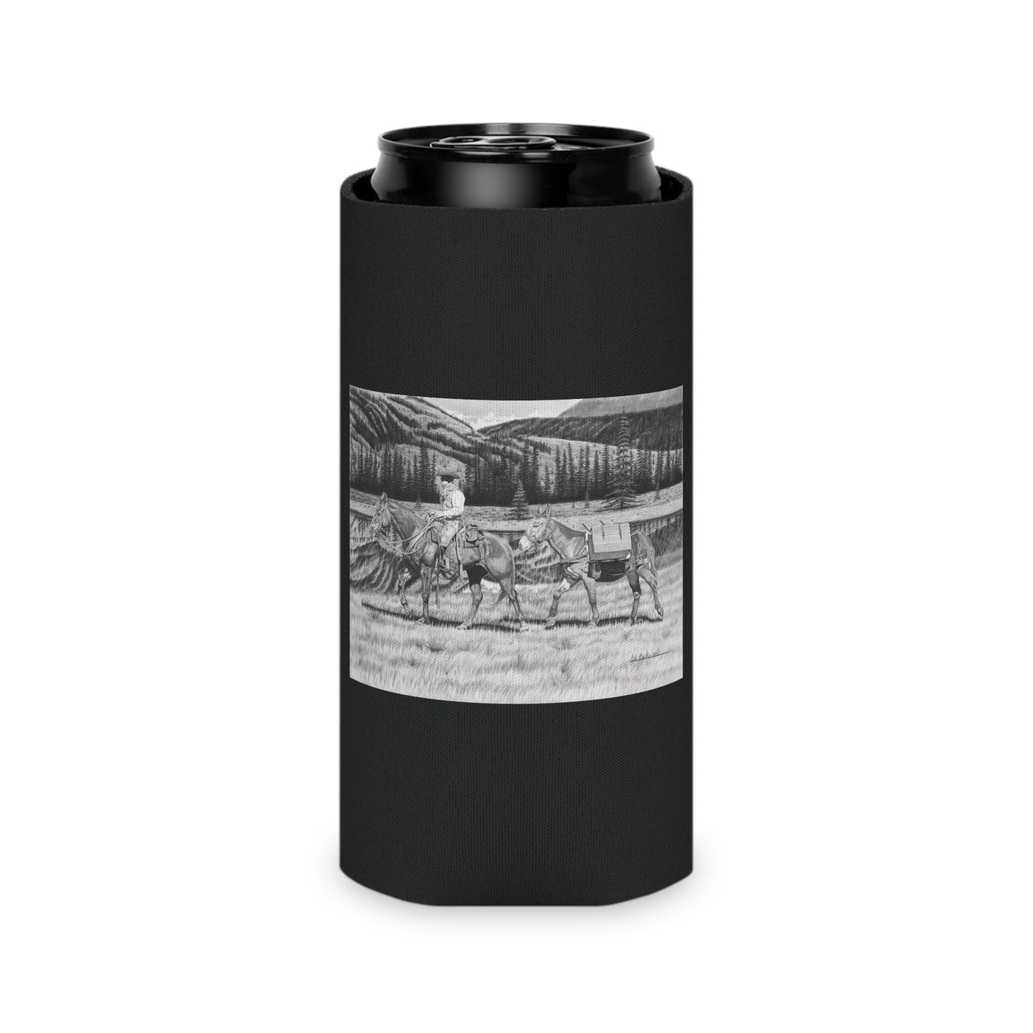 "Stil Day on The Trail "  Rustic Cowboy Can Cooler, Western Beverage Sleeve, Outdoor Party Gear, Country-Themed Drink Holder, Ideal for BBQs & Tailgates