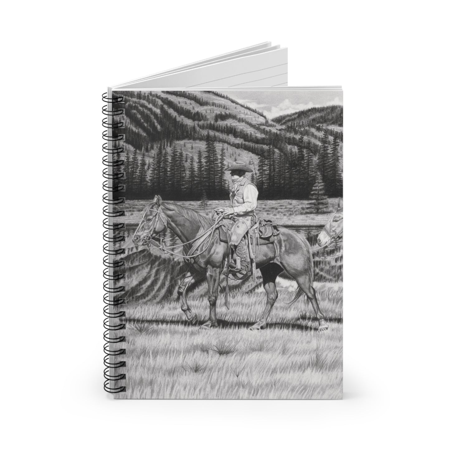 "Still Day on the Trail"  Espiral Notebook - Capturing the Spirit of the West, Journal for Equestrian Lovers, Western Art Gift, Cowpoke Writing Pad, [...]