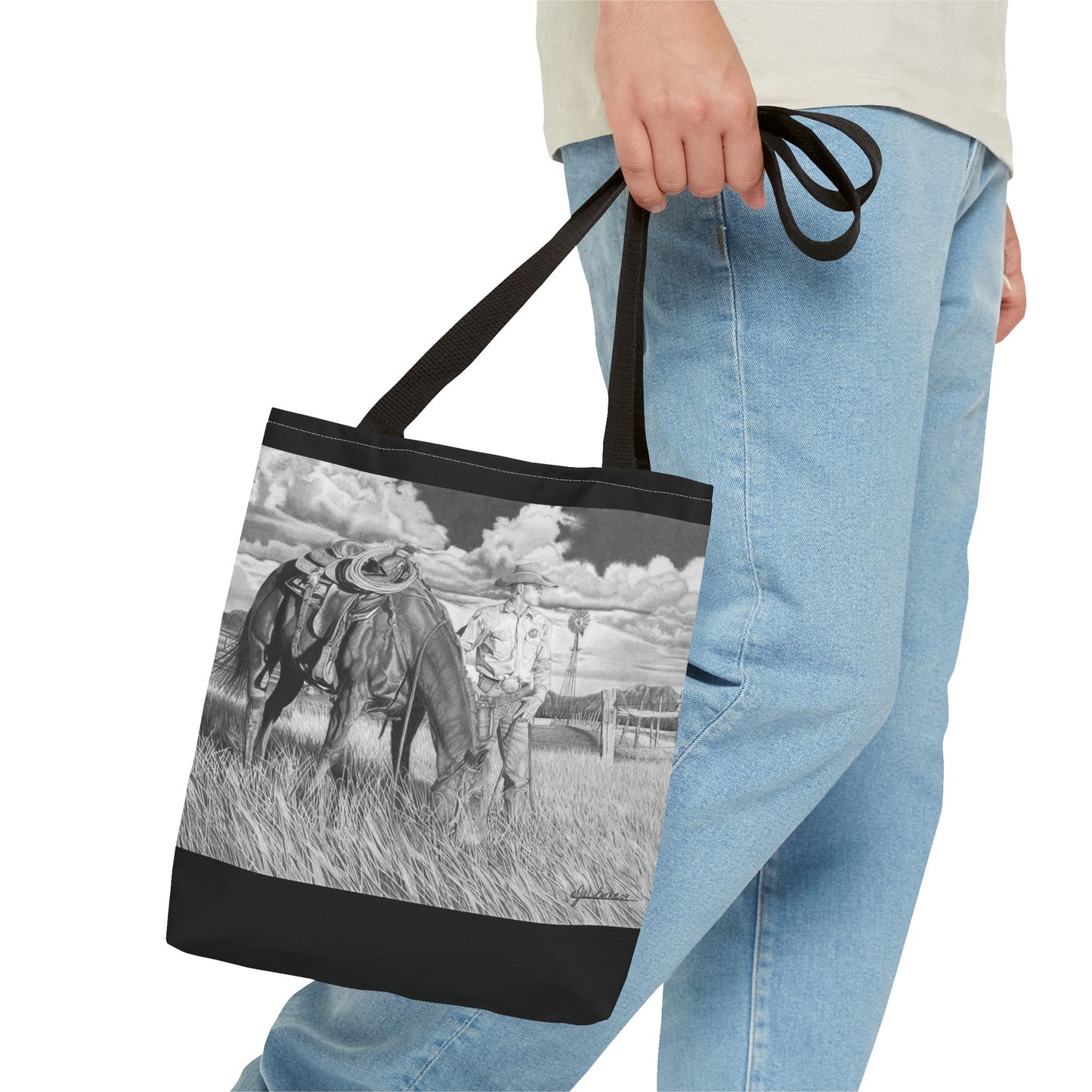 Young Cowboy Dream   Western Art Tote Bag
