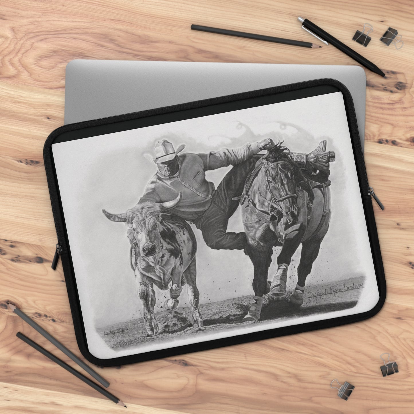 Laptop Sleeve, Western Cowpoke Case, Unique Gift for Ranch Lovers, Rodeo Accessories, Durable Tech Cover