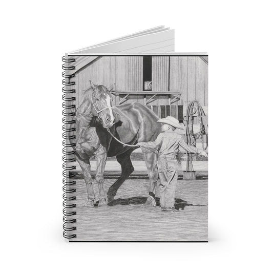 "Tall Task for a Little Cowboy "Espiral Notebook , Journal for Equestrian Lovers, Western Art Gift, Cowpoke Writing Pad, [...]