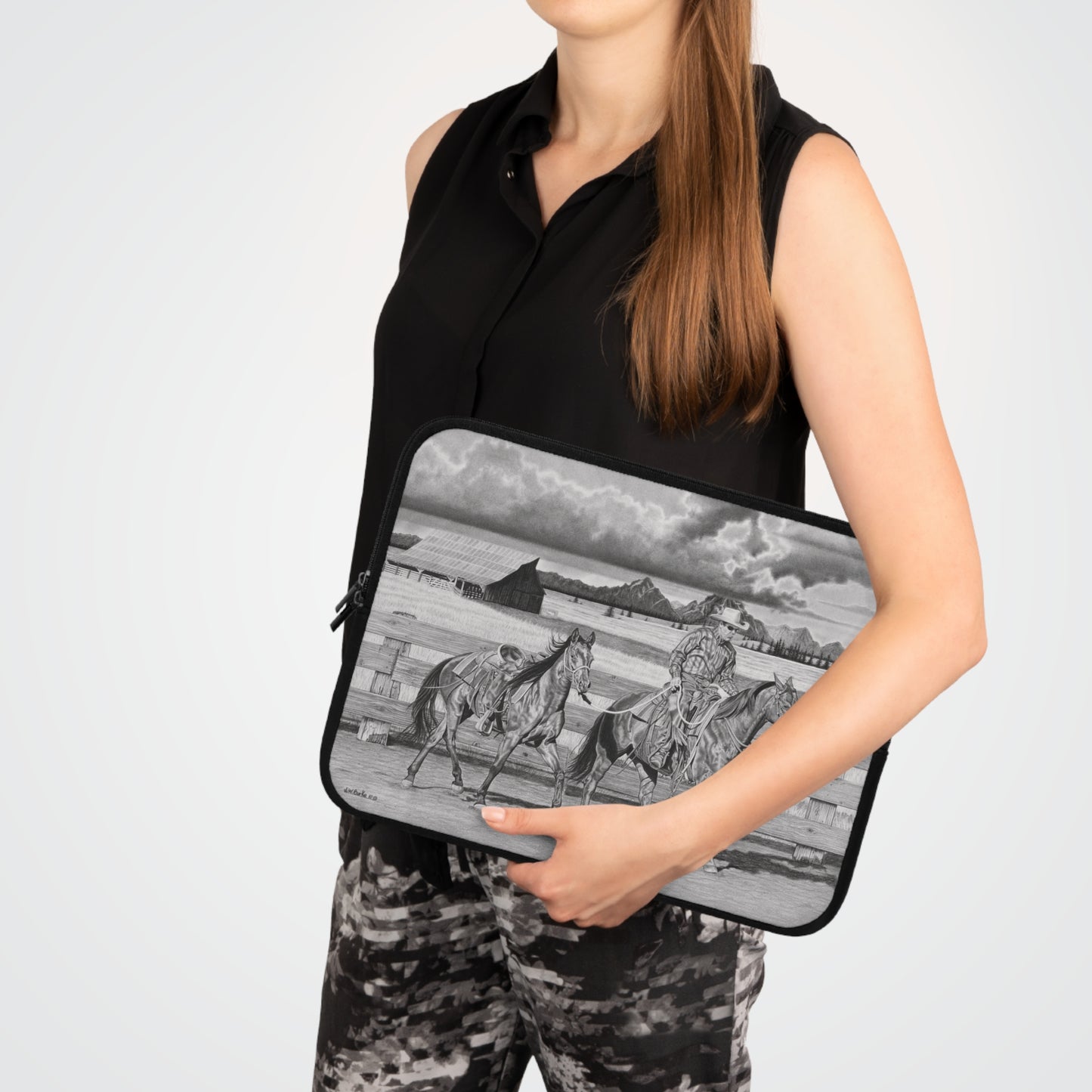 Laptop Sleeve, Western Cowpoke Case, Unique Gift for Ranch Lovers, Rodeo Accessories, Durable Tech Cover