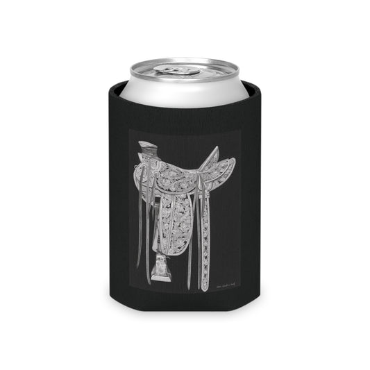 "New Saddle"  Rustic Cowboy Can Cooler, Western Beverage Sleeve, Outdoor Party Gear, Country-Themed Drink Holder, Ideal for BBQs & Tailgates