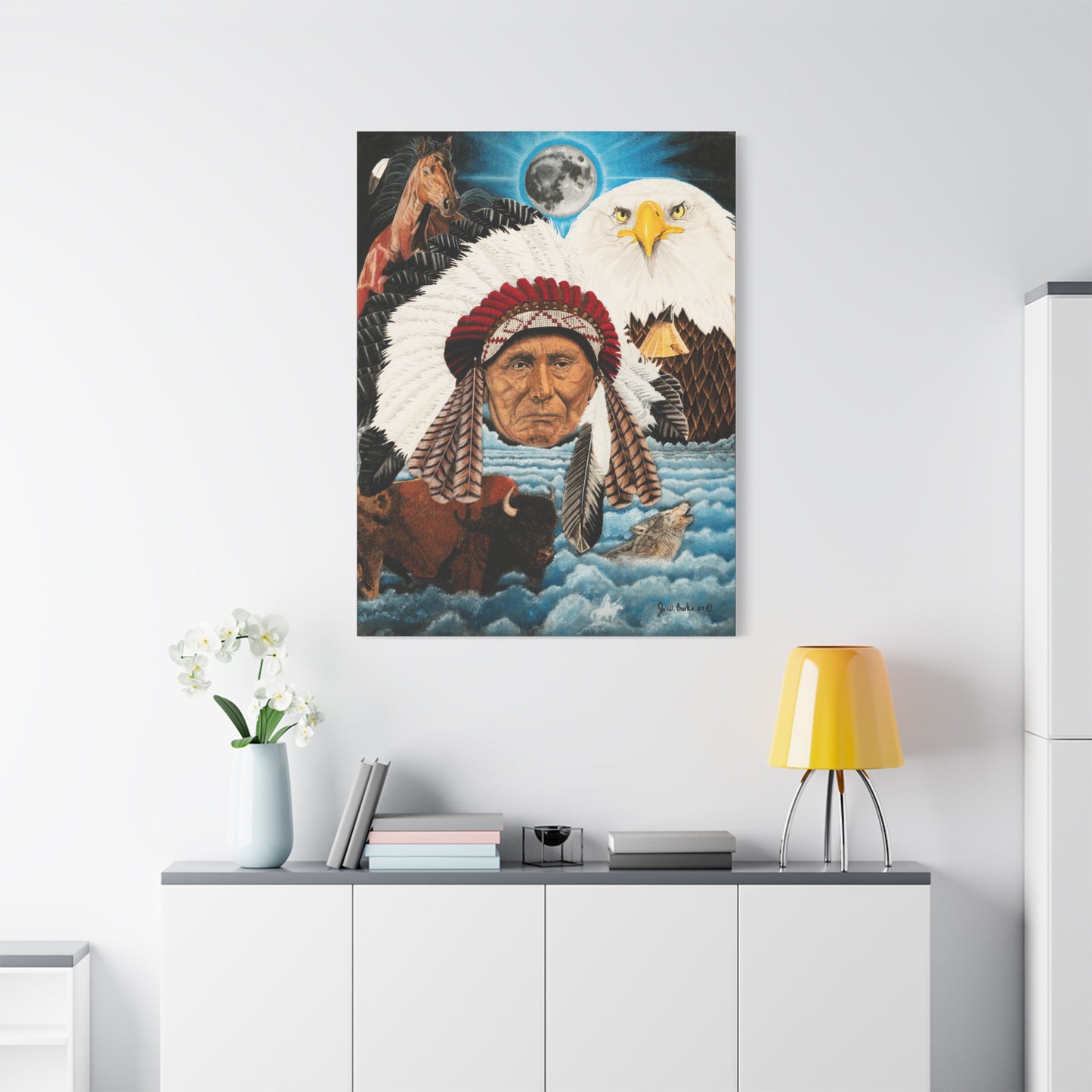 "Dream of Chief Joseph" western art on canvas