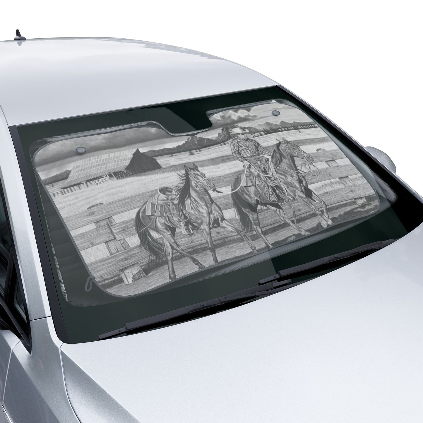 The Gift name storm Car Sun Shade — Western Horse Windshield Protector