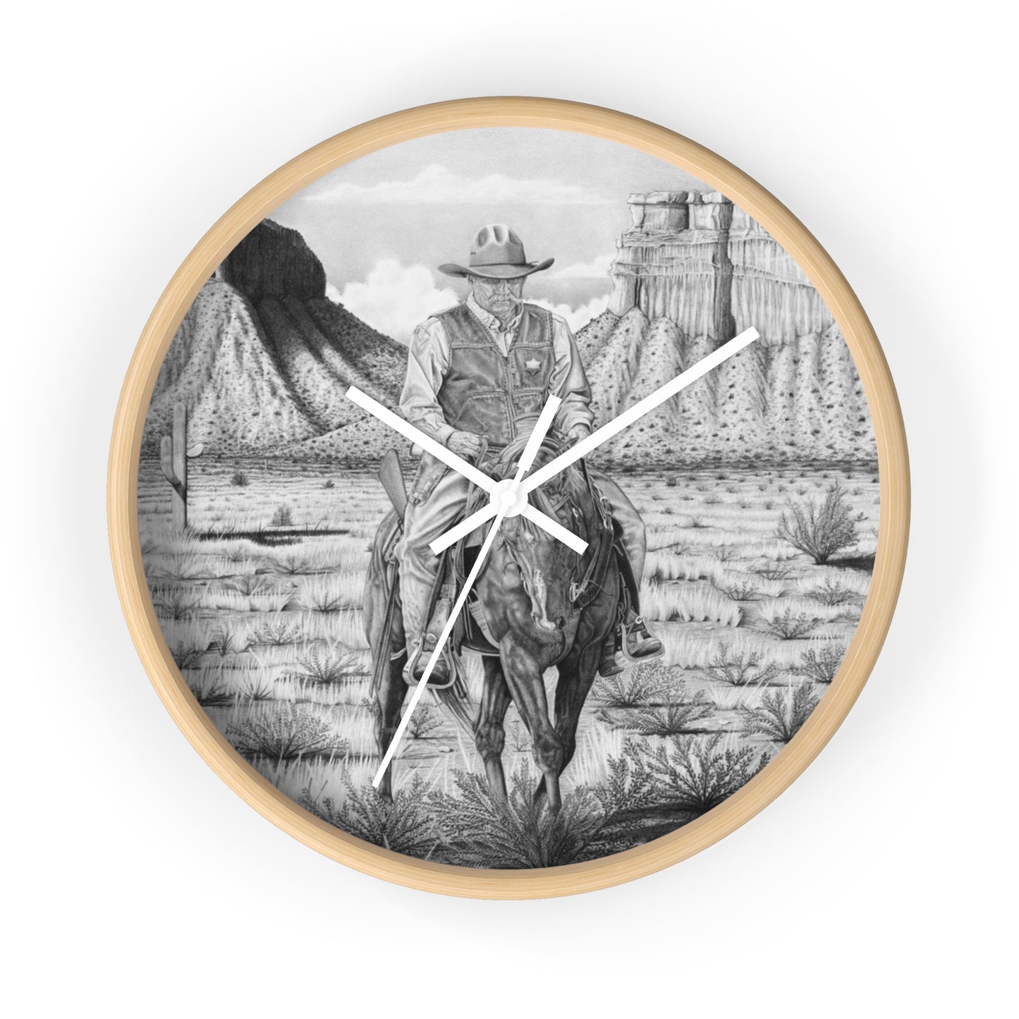 Wall Clock - Vintage Farmhouse Decor, Western Theme Timepiece, Country Home Accent, Horse Lover Gift, Unique Wall Art