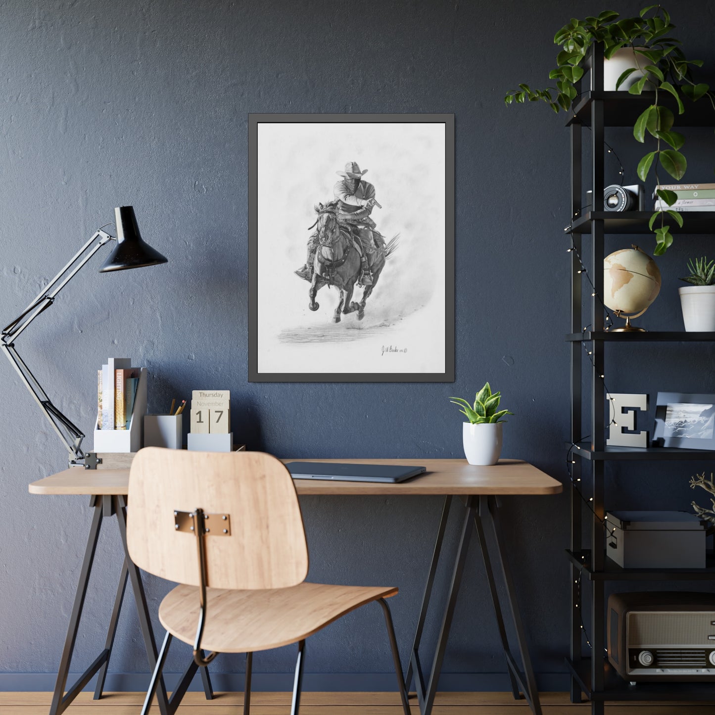 Art Print, Framed Paper Poster, Equestrian Decor, Rustic Wall Art, Gift for Horse Lovers, Country Home Decor