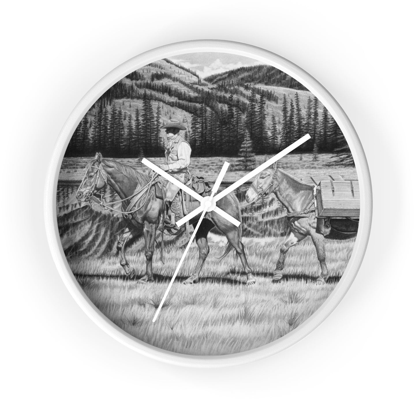 Wall Clock Vintage Farmhouse Decor, Western Theme Timepiece, Country Home Accent, Horse Lover Gift, Unique Wall Art